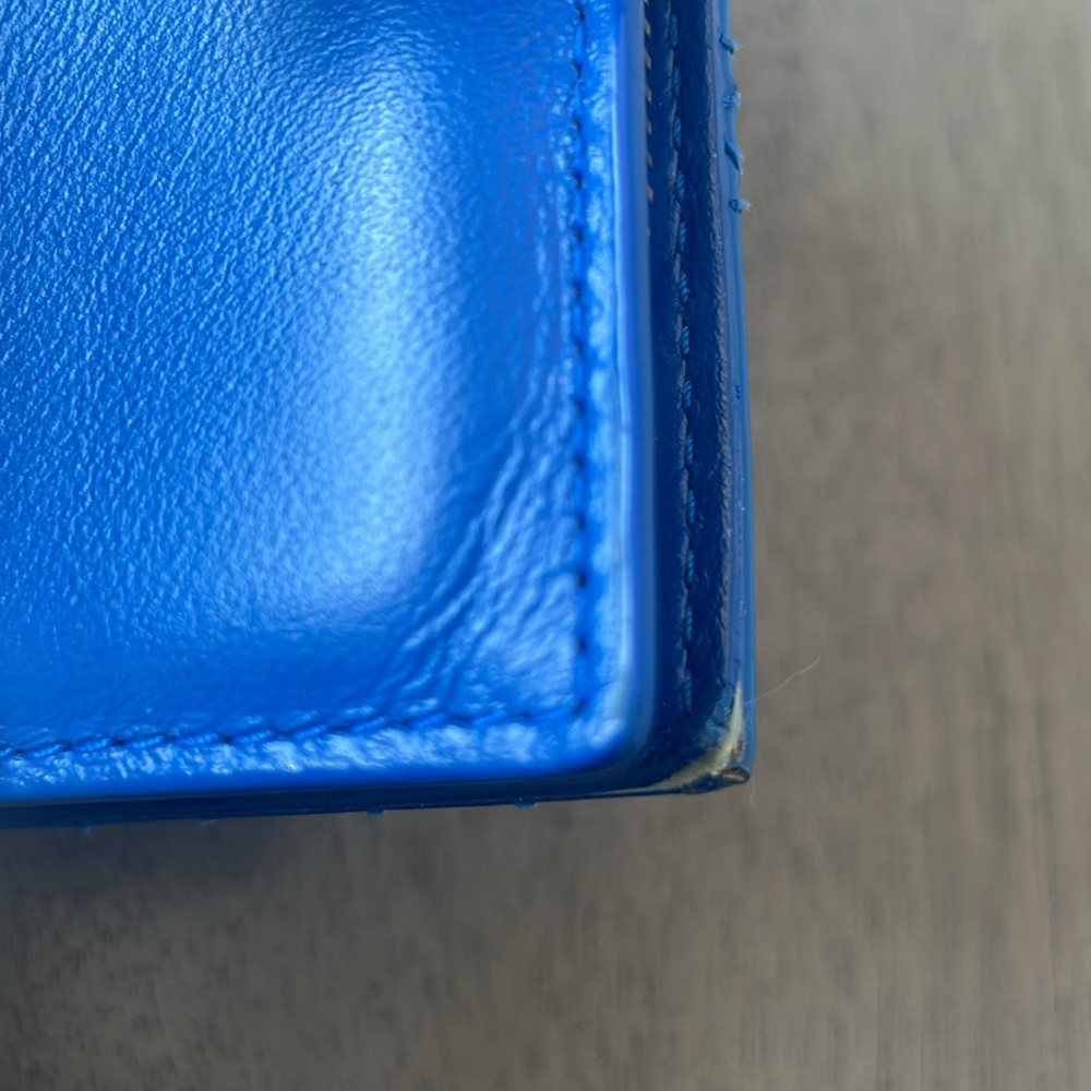 ❌SOLD❌ Dior Blue Cannage Patent Leather Zip Around Bifold Wallet - Picture 11 of 15